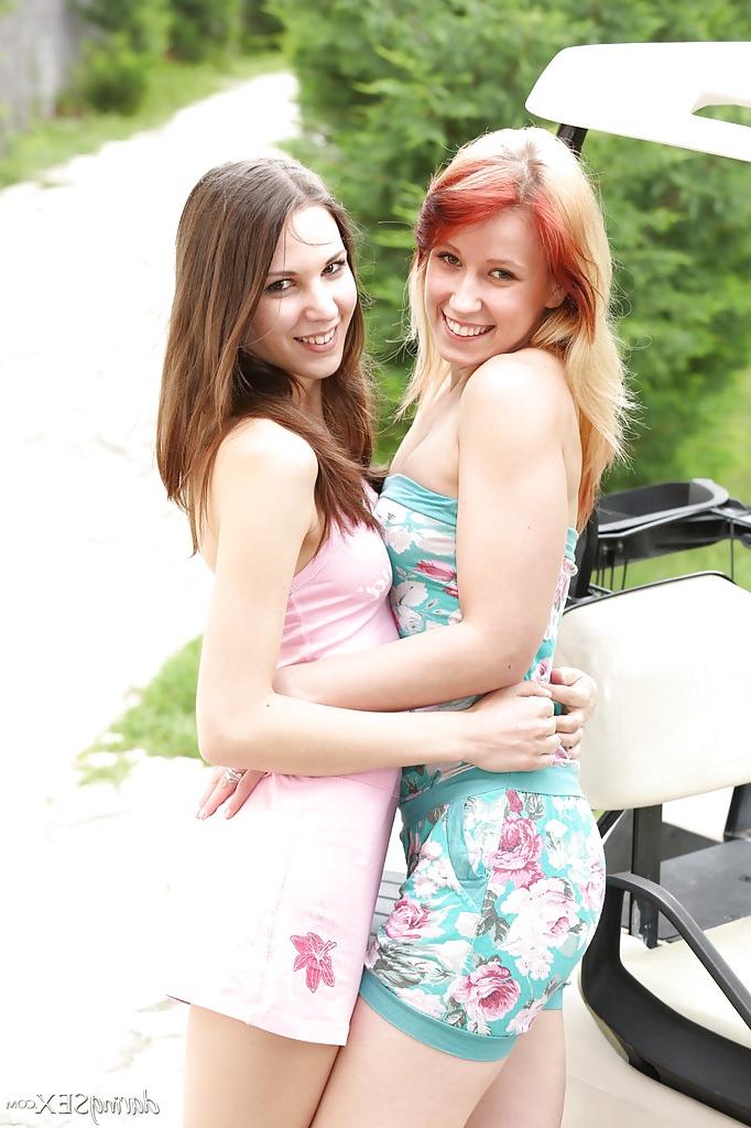 16P Lesbian Candy Sweet B stuffs Minnie Manga's hole with yellow dildo