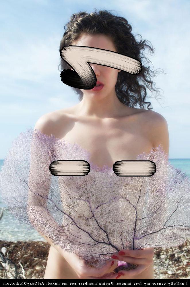 16P Brunette girl Blush Blushface gives an artistic tease in her bikini