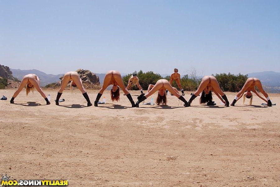 20P Pictures of a group of stunning teens getting sex training
