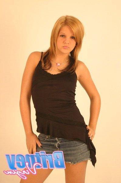 12P Pictures of teen babe Britney Virgin giving you a slow strip tease