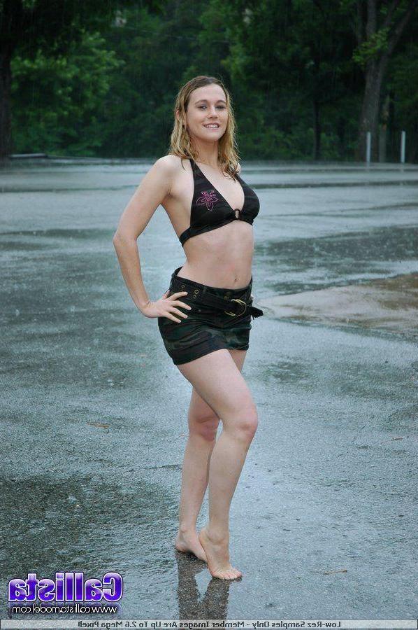 16P Pictures of teen Callista Model being a bad girl outside