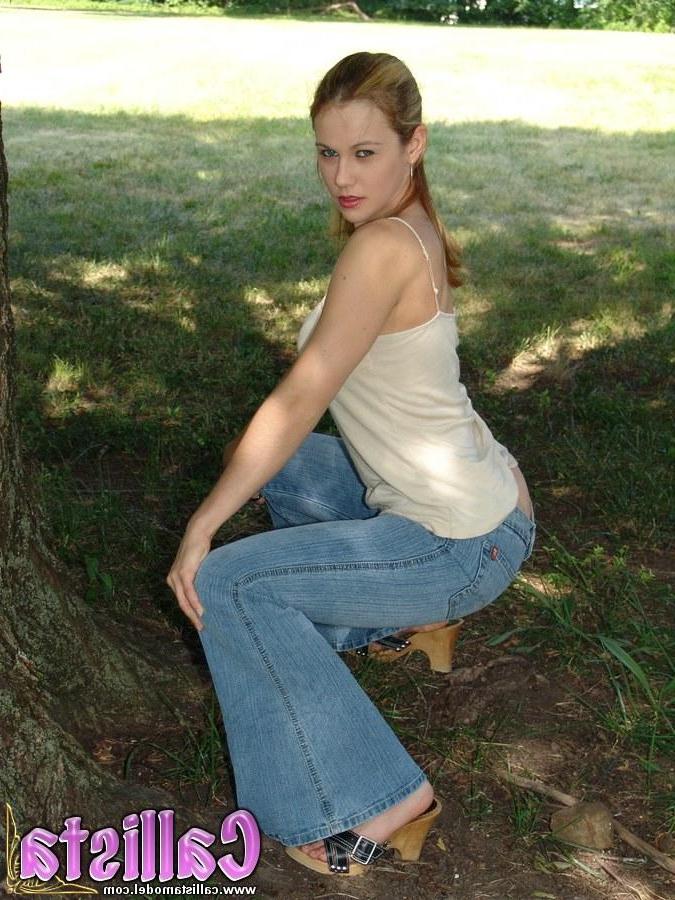 20P Pictures of Callista Model teasing in a park