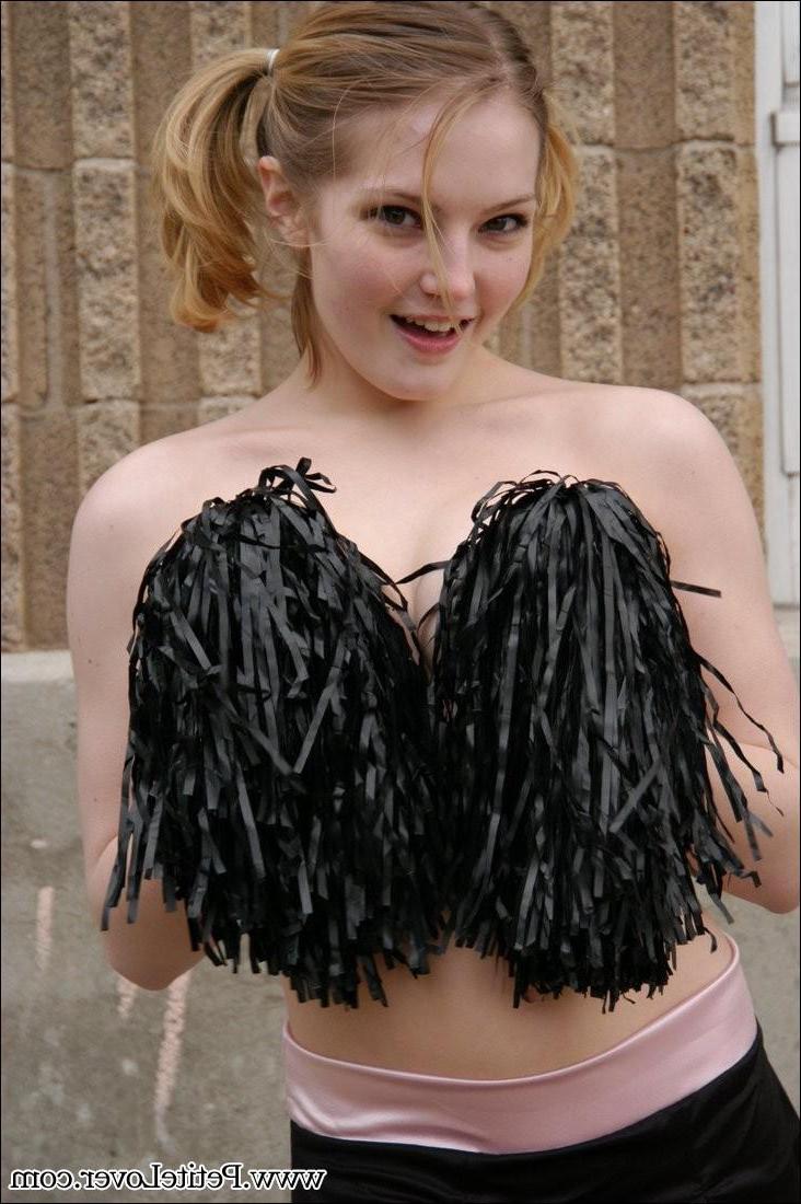 16P Petite cheerleader Chloe shows you what's up her skirt