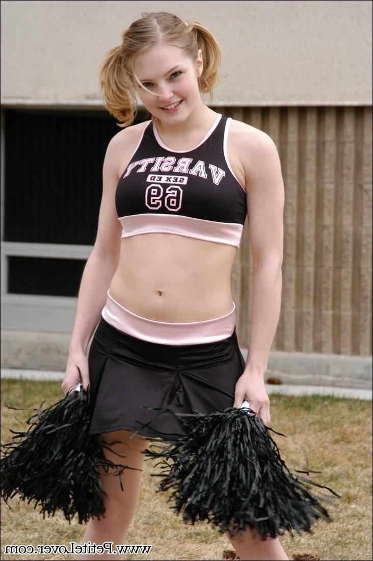 16P Petite cheerleader Chloe shows you what's up her skirt