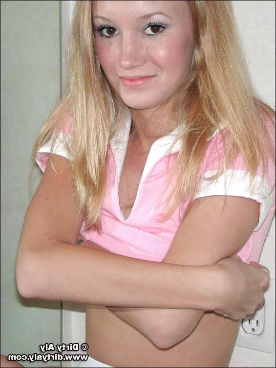 17P Dirty Aly gets topless on the bathroom counter