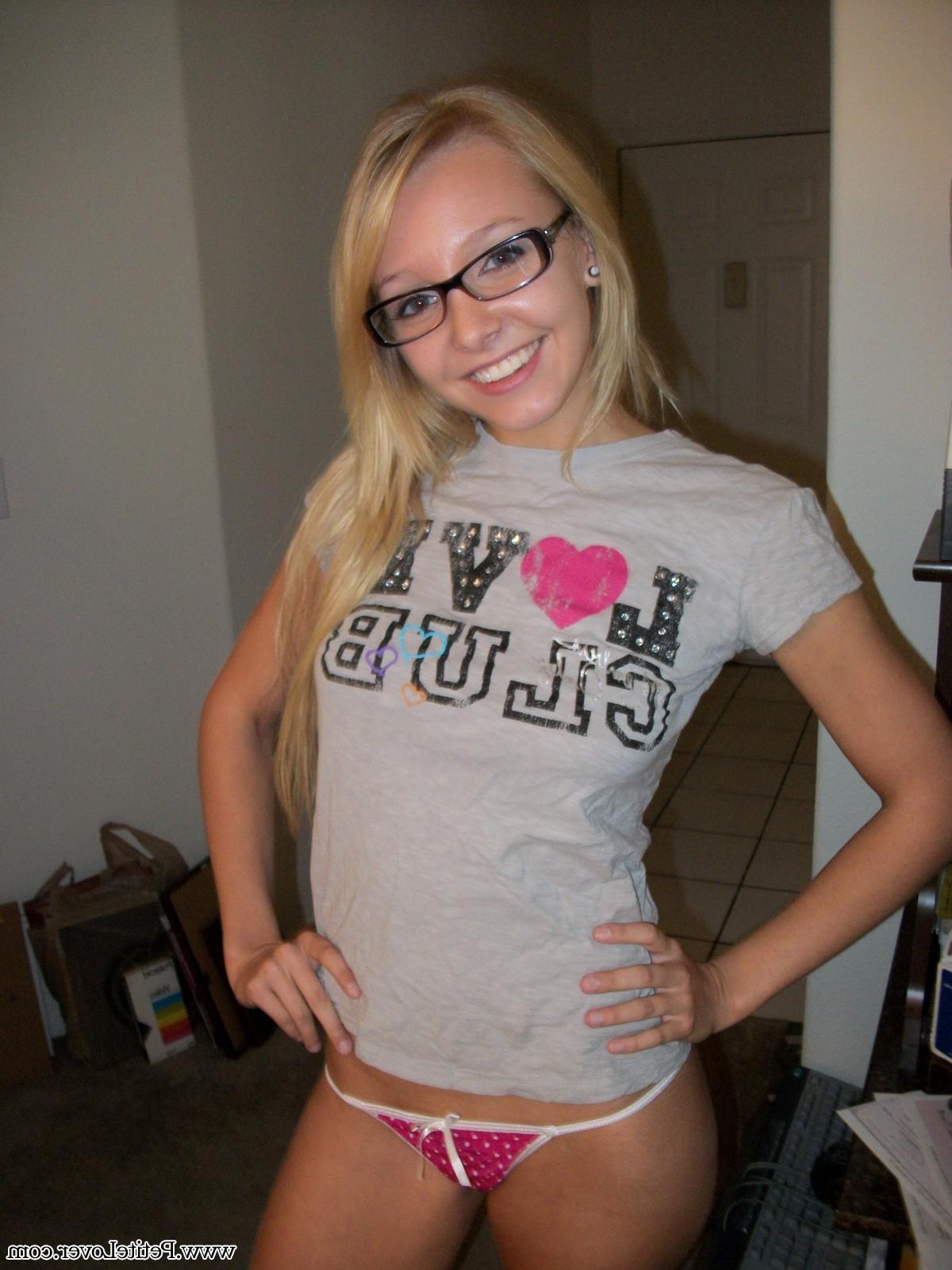 16P Petite blonde teen Elle invites you into the bathroom to watch her get ready
