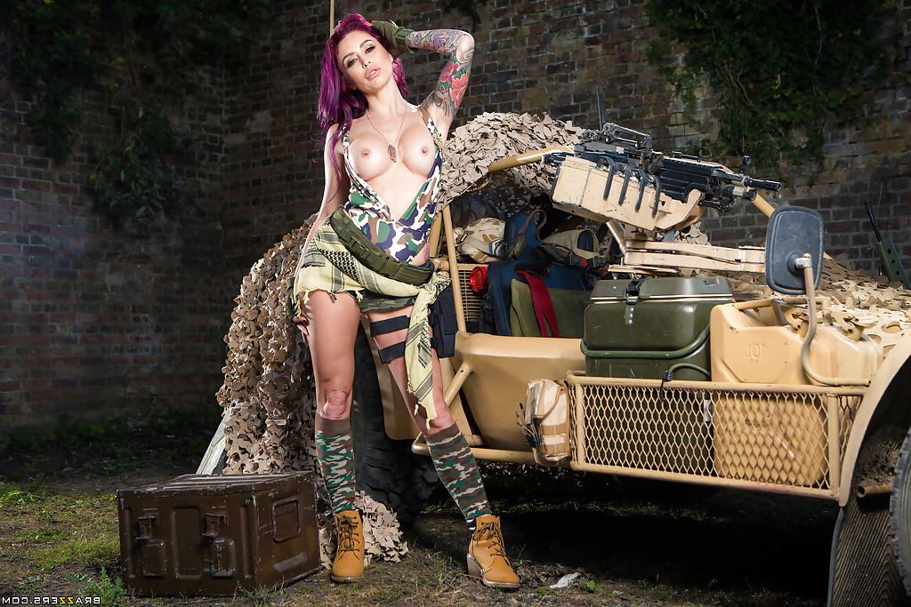 16P MILF pornstar Monique Alexander peeling off military clothing