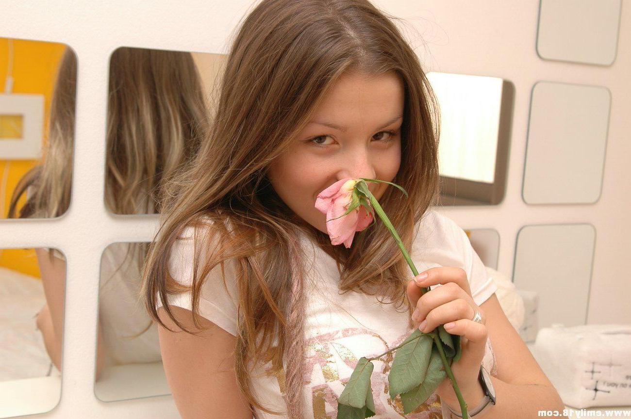 15P Pictures of Emily 18 in a tight white shirt showing her tits