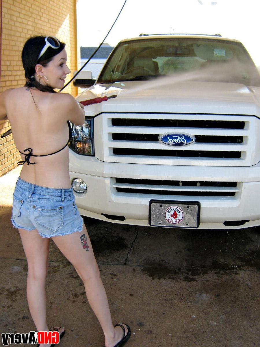 12P Avery pulls her bikini top aside and flashes her perky tit for all to see