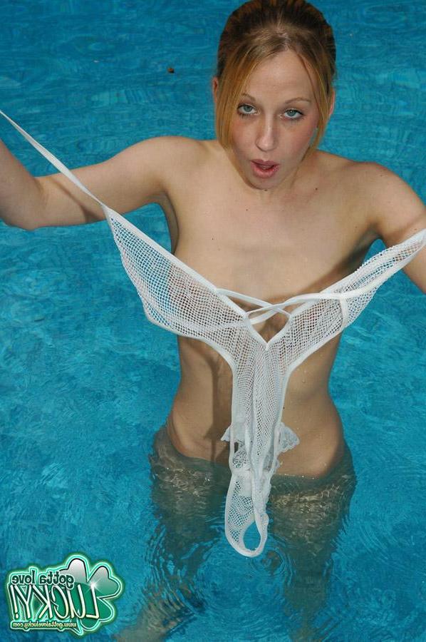 20P Pictures of Gotta Love Lucky in a see through bathing suit