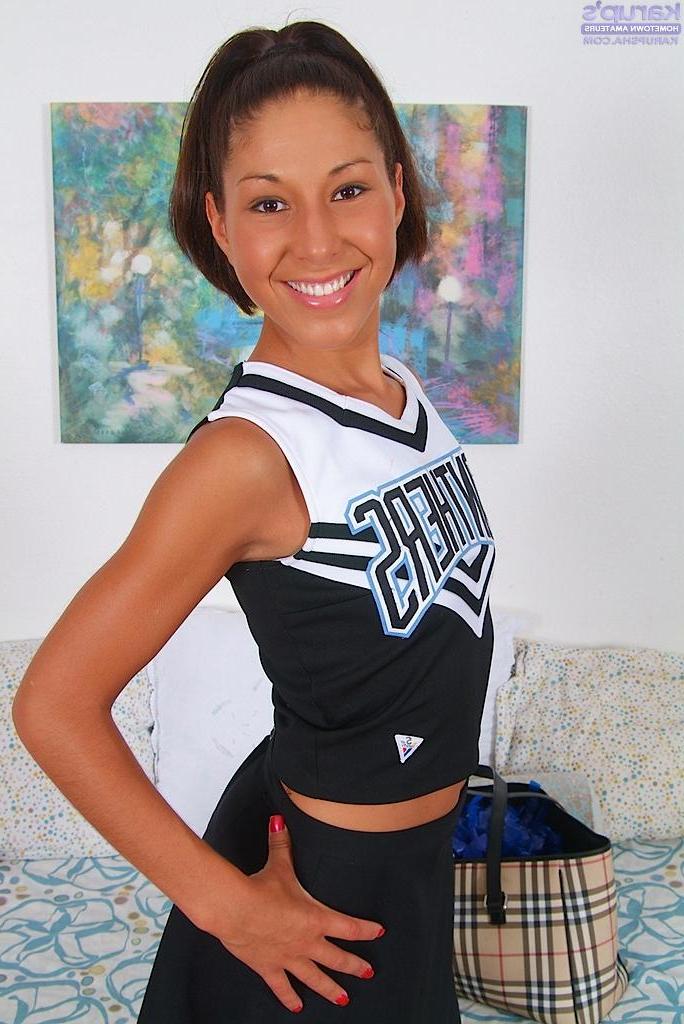 15P Perky cheerleader Isabella strips down to her white socks