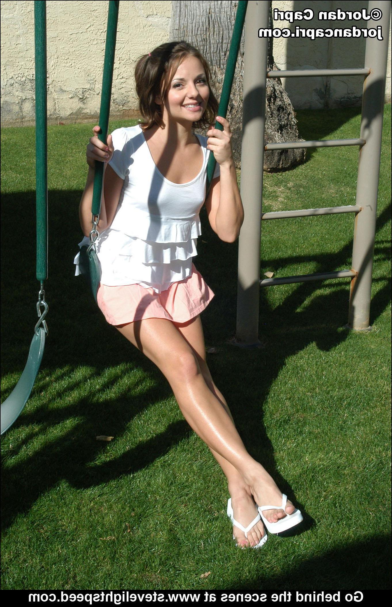 20P Pictures of teen model Jordan Capri showing you what's up her skirt