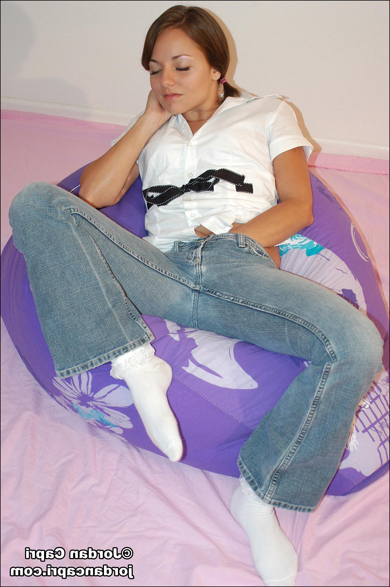 20P Pictures of teen hottie Jordan Capri teasing your cock in her jeans