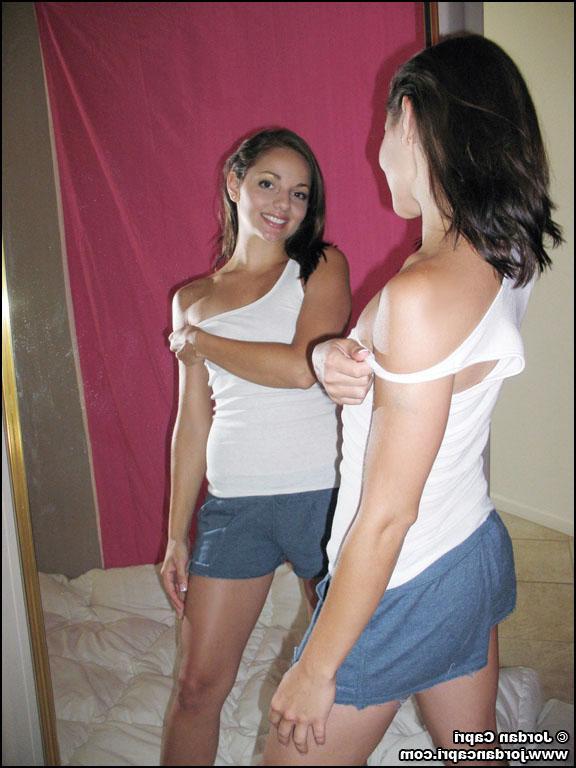 20P Pictures of teen babe Jordan Capri admiring herself in the mirror