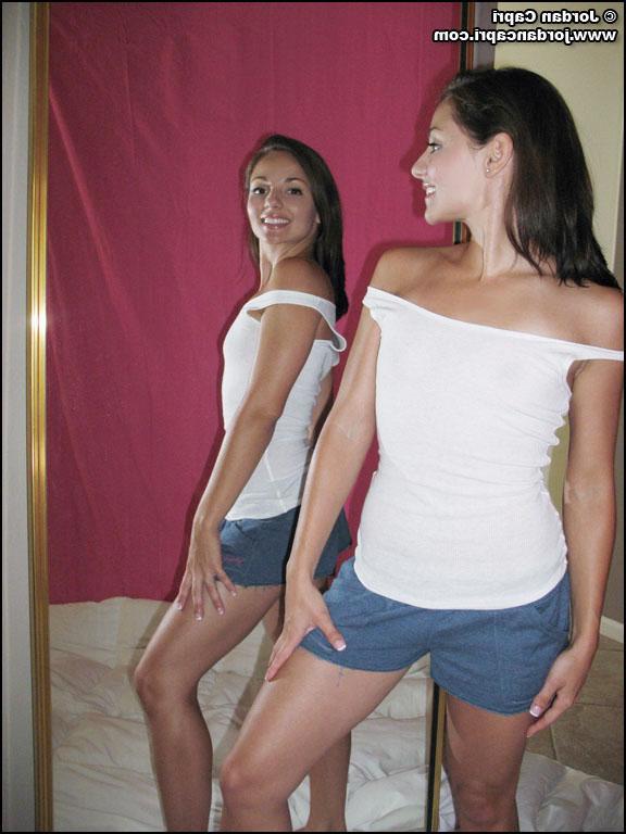 20P Pictures of teen babe Jordan Capri admiring herself in the mirror