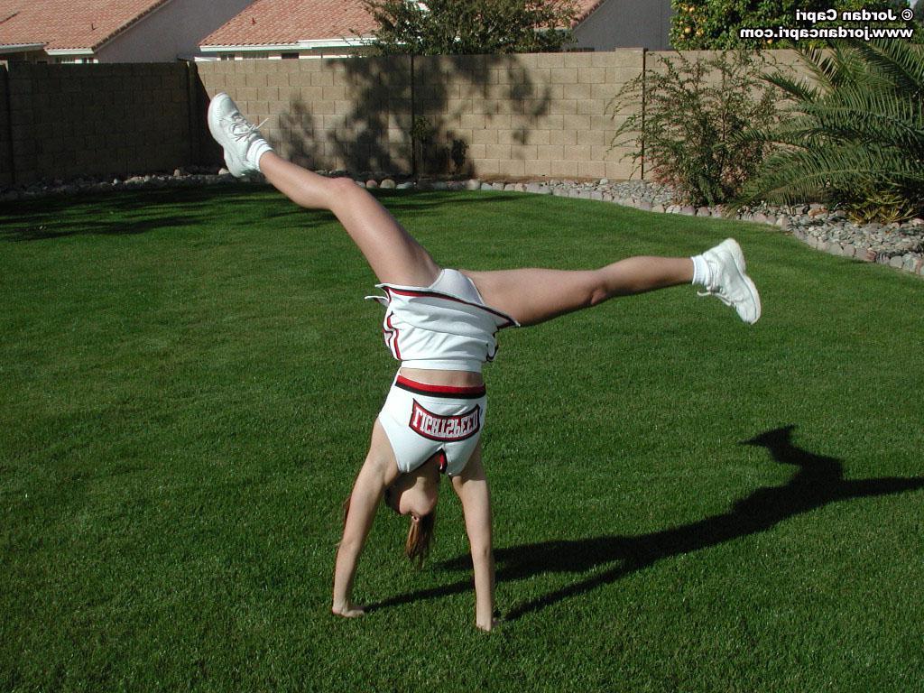 20P Cheerleader Jordan Capri cheers with no panties on