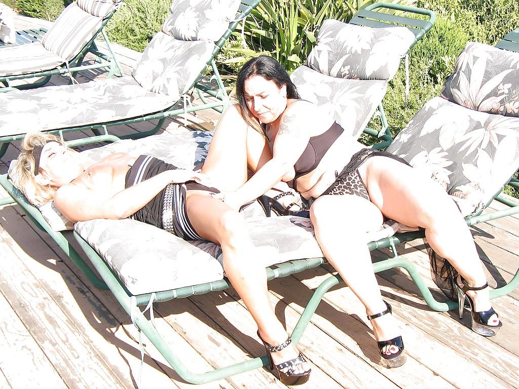 16P Mistress Angelica & Miss Nina Swiss have some lesbian fun on a sunny day