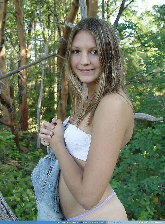 20P Pictures of Josie Model getting naked in the woods