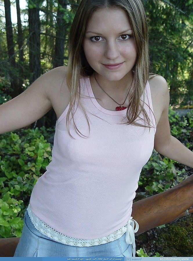 20P Pictures of Josie Model getting naked in the woods