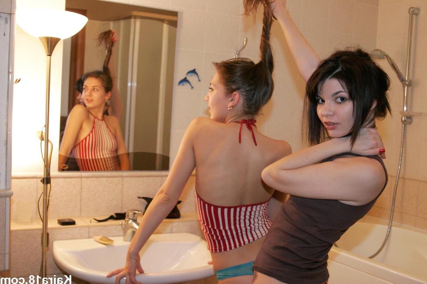 15P Pictures of teen porn girl Kaira 18 soaping up with her girlfriend