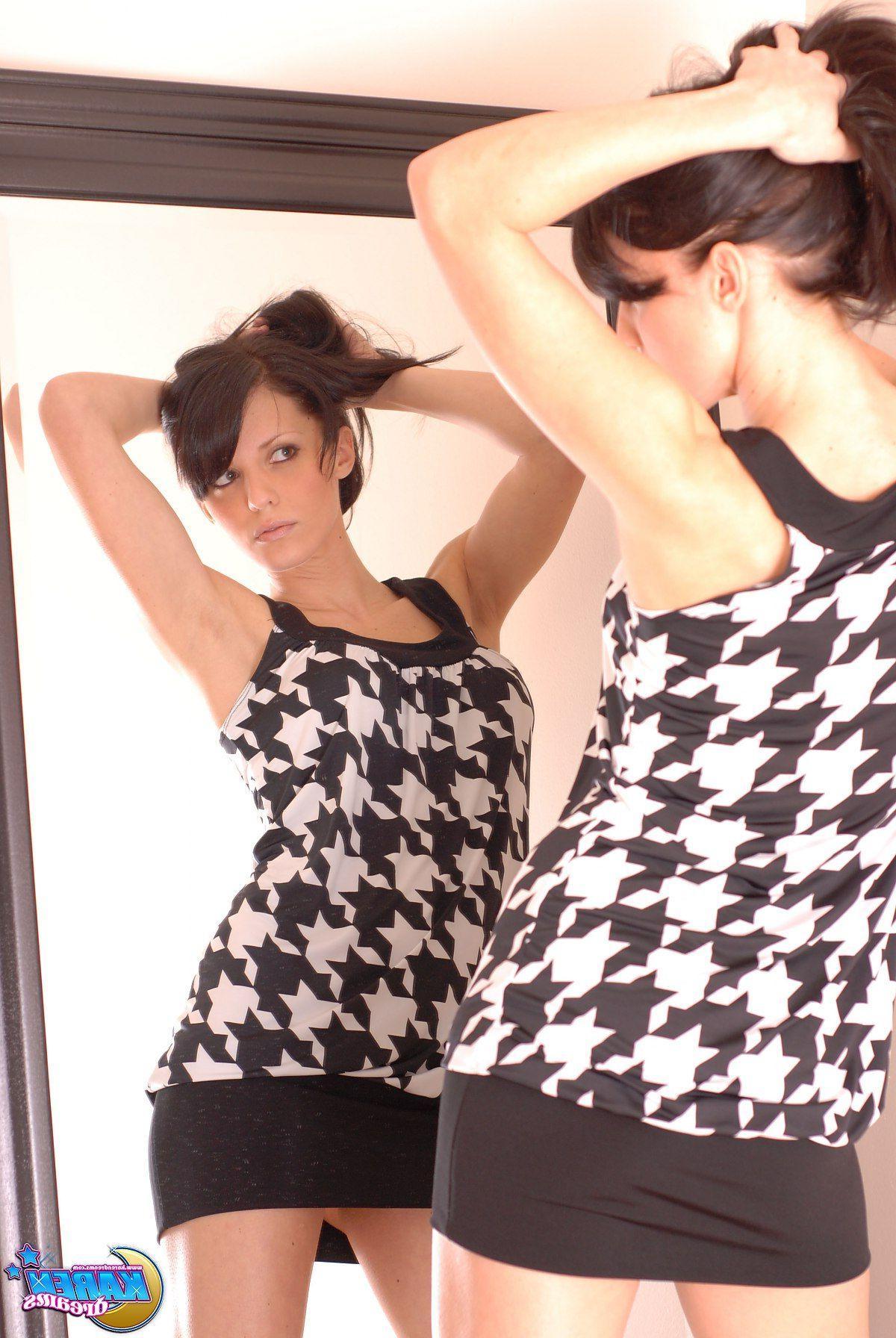 20P Pictures of Karen Dreams checking herself out in the mirror