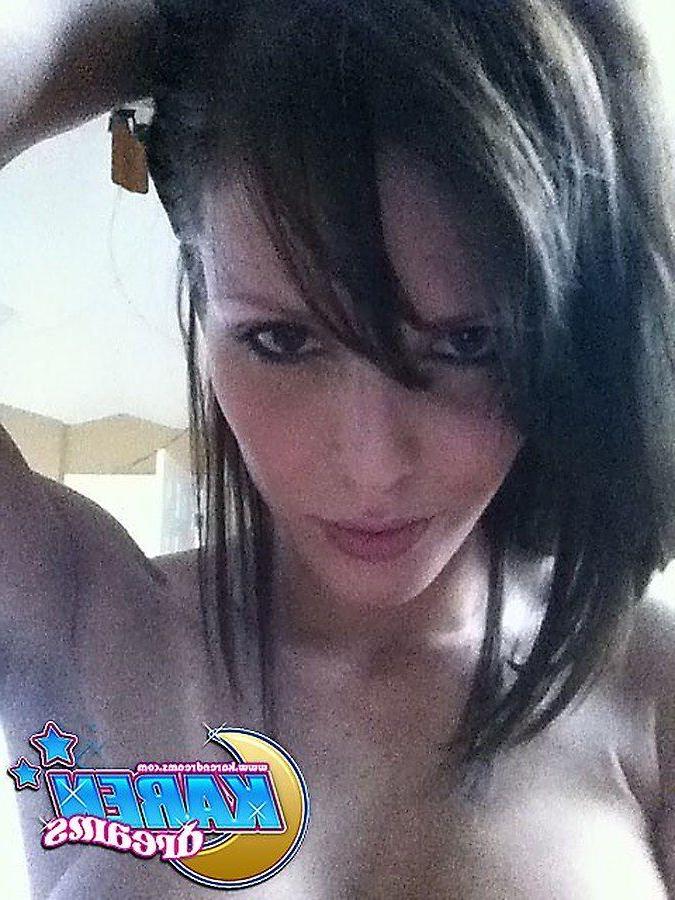 20P Pictures of teen Karen Dreams making out with herself in the mirror