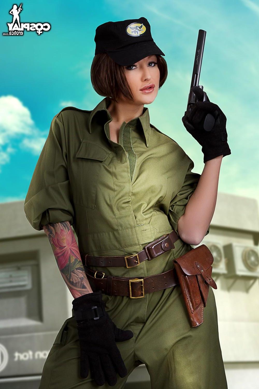 12P Busty cosplayer Kayla is ready to kick some ass with her costume
