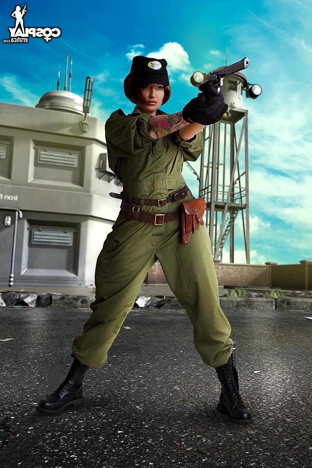 12P Busty cosplayer Kayla is ready to kick some ass with her costume