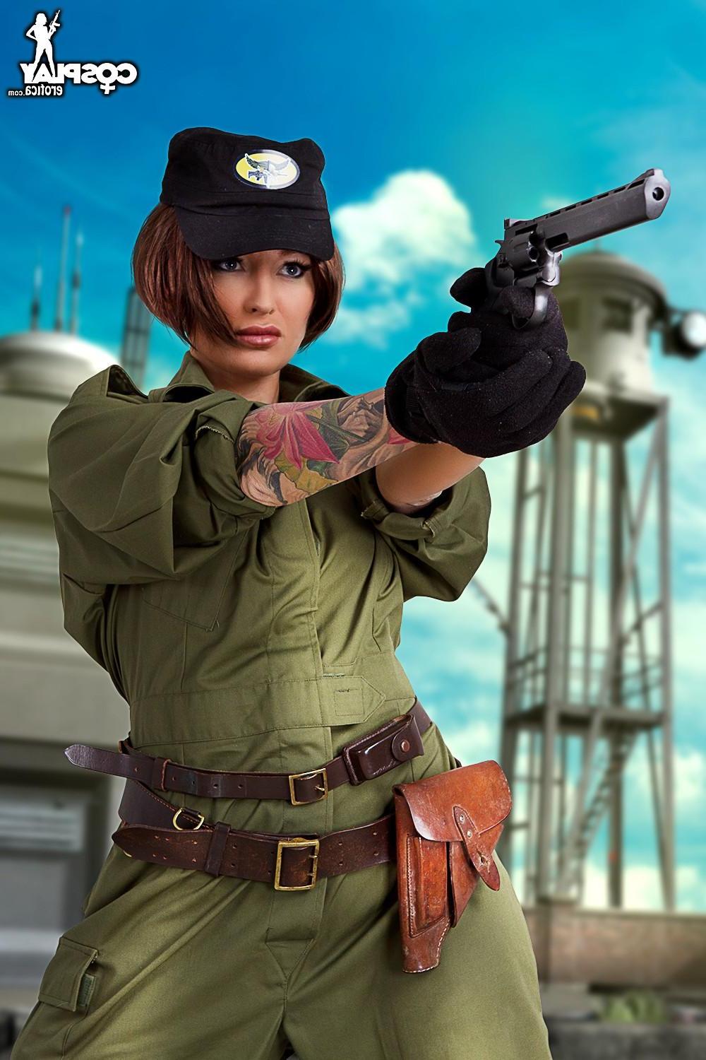 12P Busty cosplayer Kayla is ready to kick some ass with her costume