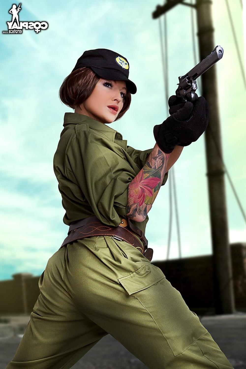 12P Busty cosplayer Kayla is ready to kick some ass with her costume