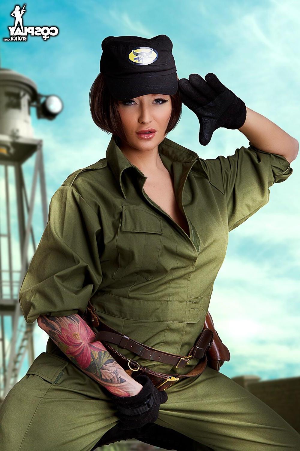 12P Busty cosplayer Kayla is ready to kick some ass with her costume