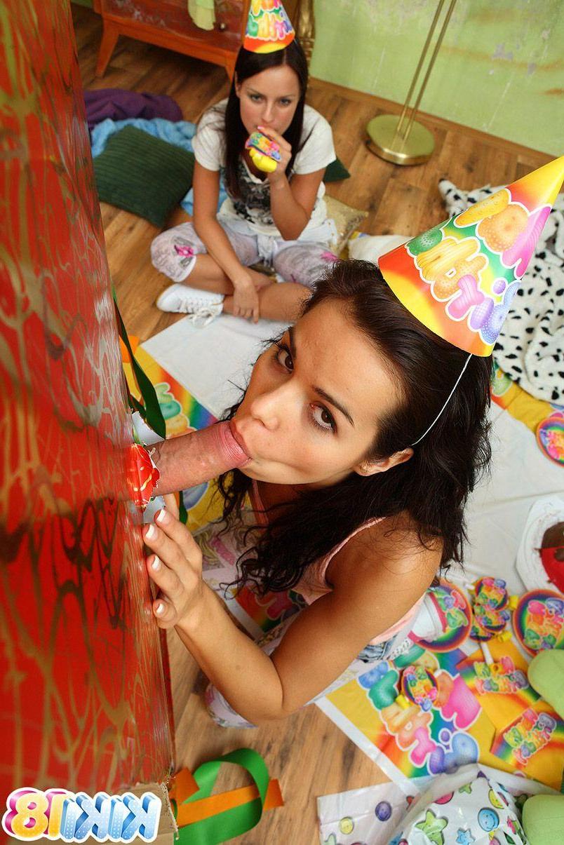 15P Pictures of Kiki 18 getting a cock for her birthday