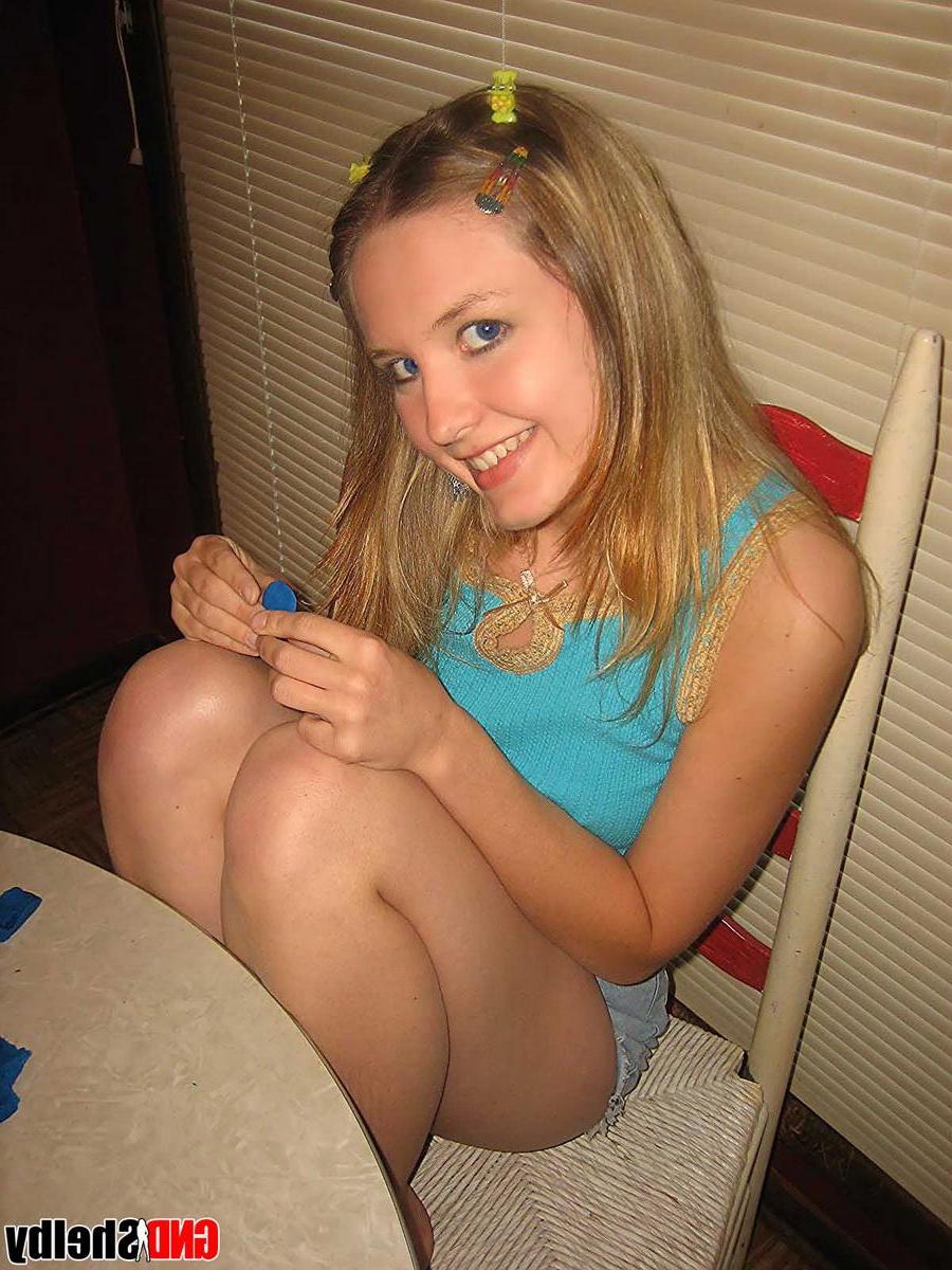 12P Cute petite teen Shelby strips naked after she plays with Play-Doh
