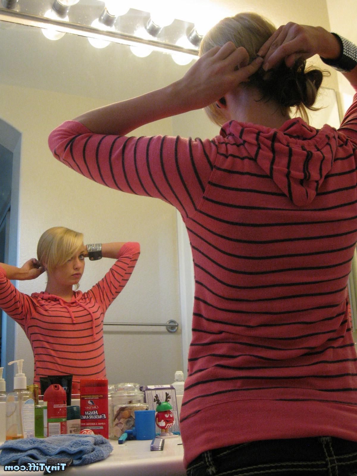 16P A behind-the-scenes peek at Tiff doing her hair