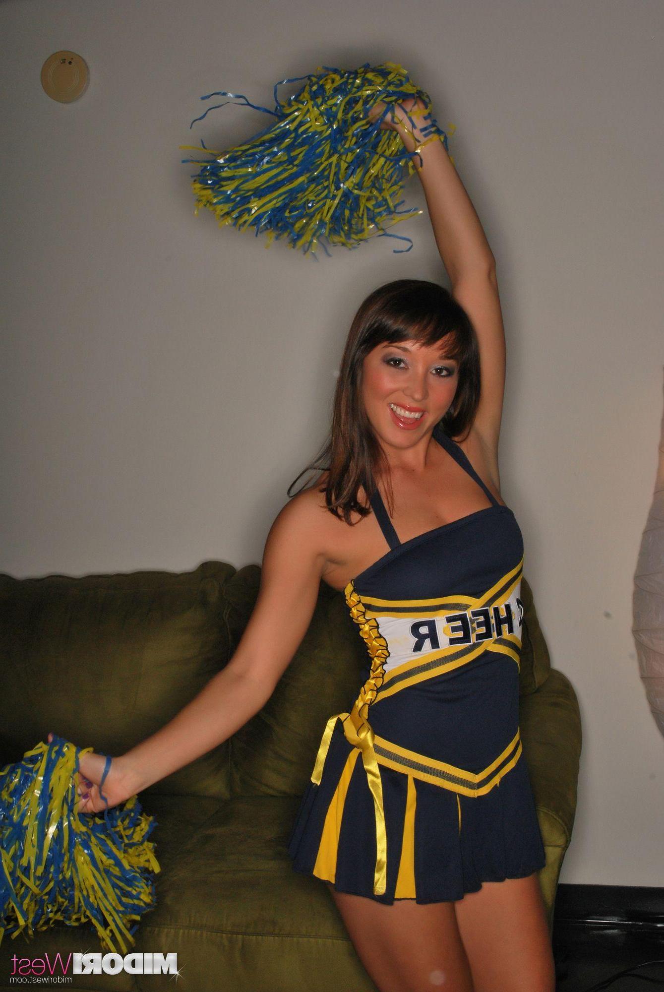 16P Pictures of teen babe Midori West being a hot slutty cheerleader