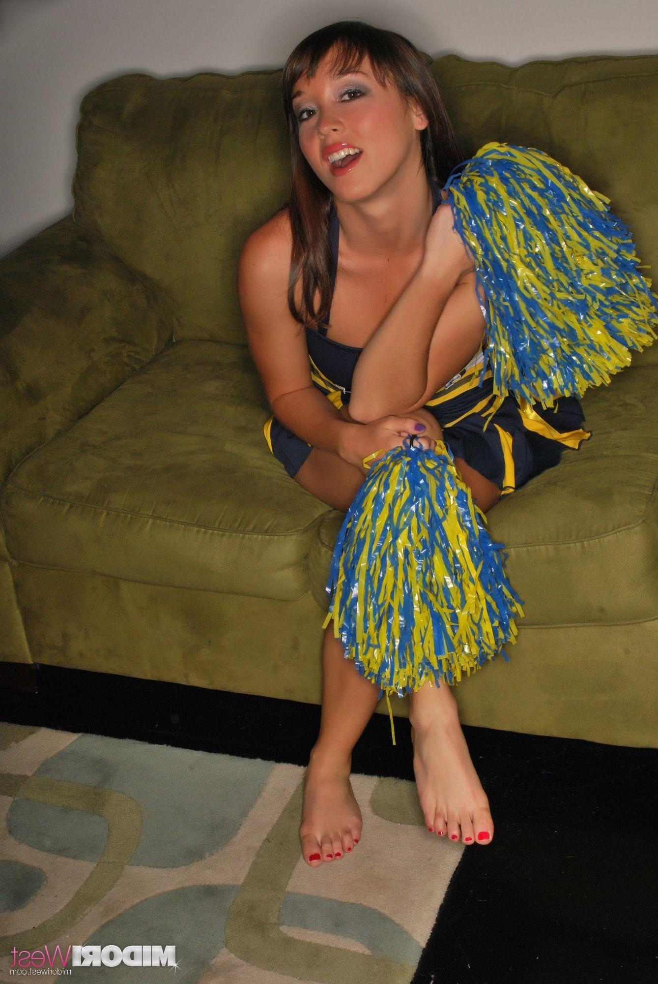20P Pictures of teen Midori West dressed up as a sexy cheerleader