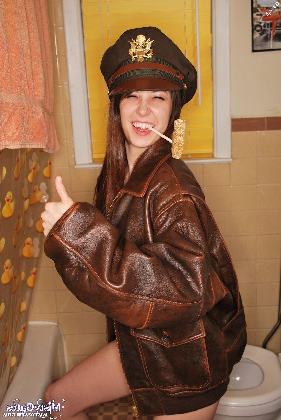 12P Misty Gates gets a bit naughty in the bathroom as Colonel Misty
