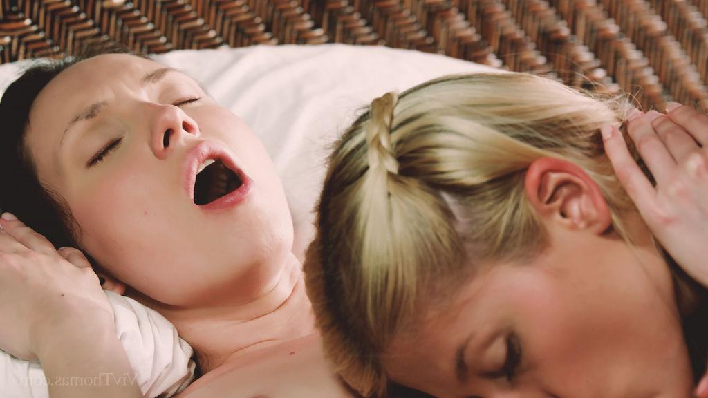 16P Lesbian teens Nataly and Sweet Cat get each other off in "Happiness"