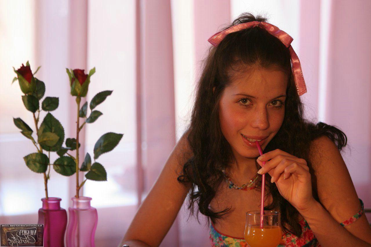 15P Pictures of teen Naughty Christine giving you a sexy tease