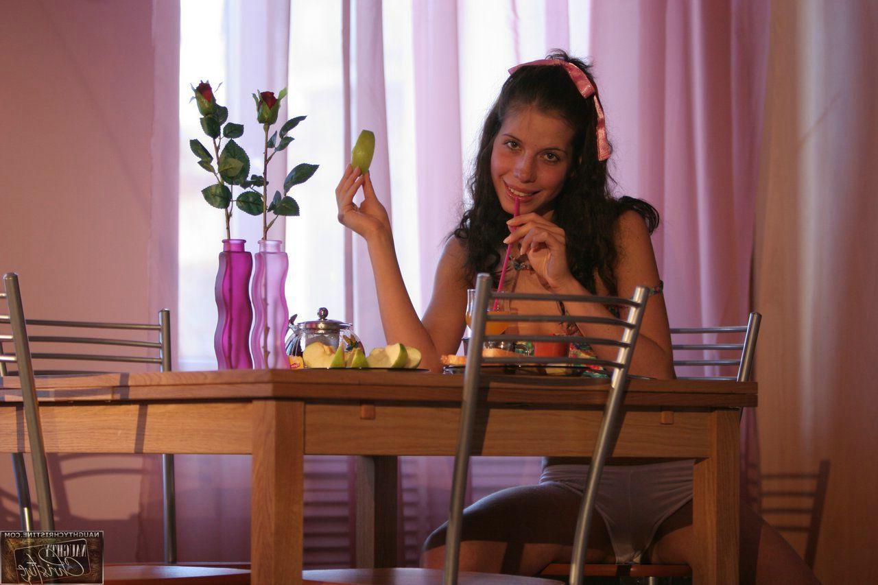 15P Pictures of teen Naughty Christine giving you a sexy tease