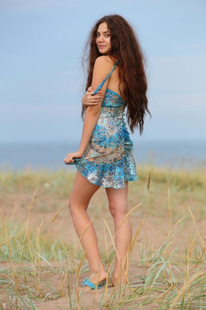 16P Pretty brunette Norma Joel shows you her tight pussy in "Curly Hair"