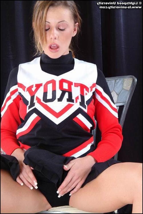 20P Pictures of a cheerleader stripping