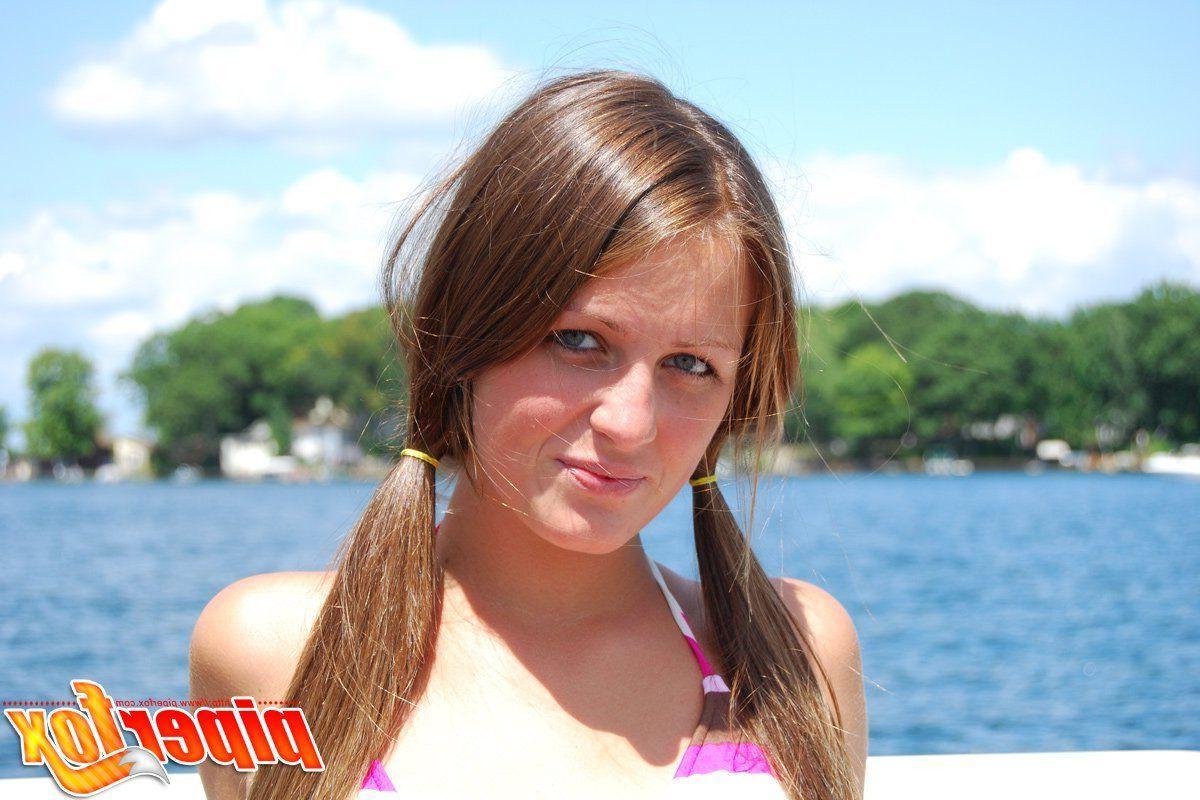 15P Pictures of teen hottie Piper Fox playing with herself in a bikini