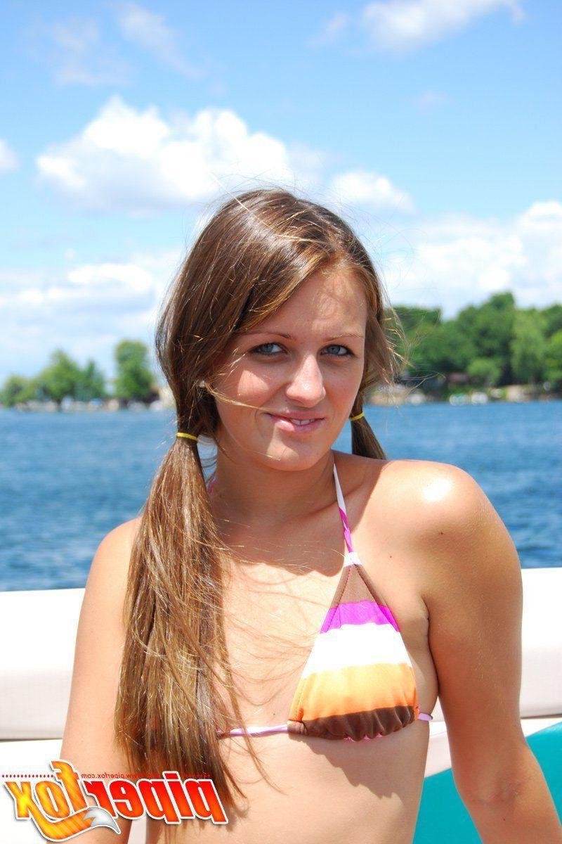 15P Pictures of teen hottie Piper Fox playing with herself in a bikini