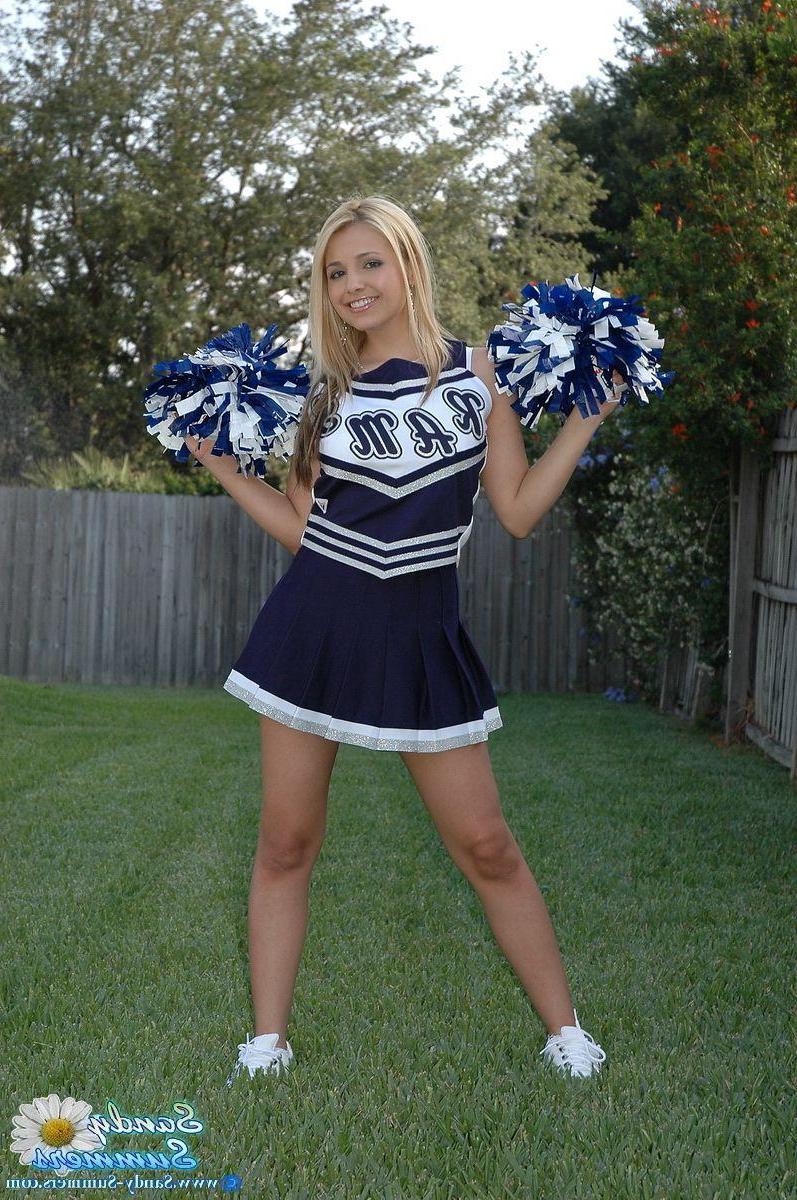 20P Pictures of teen babe Sandy Summers dressed as a sexy cheerleader