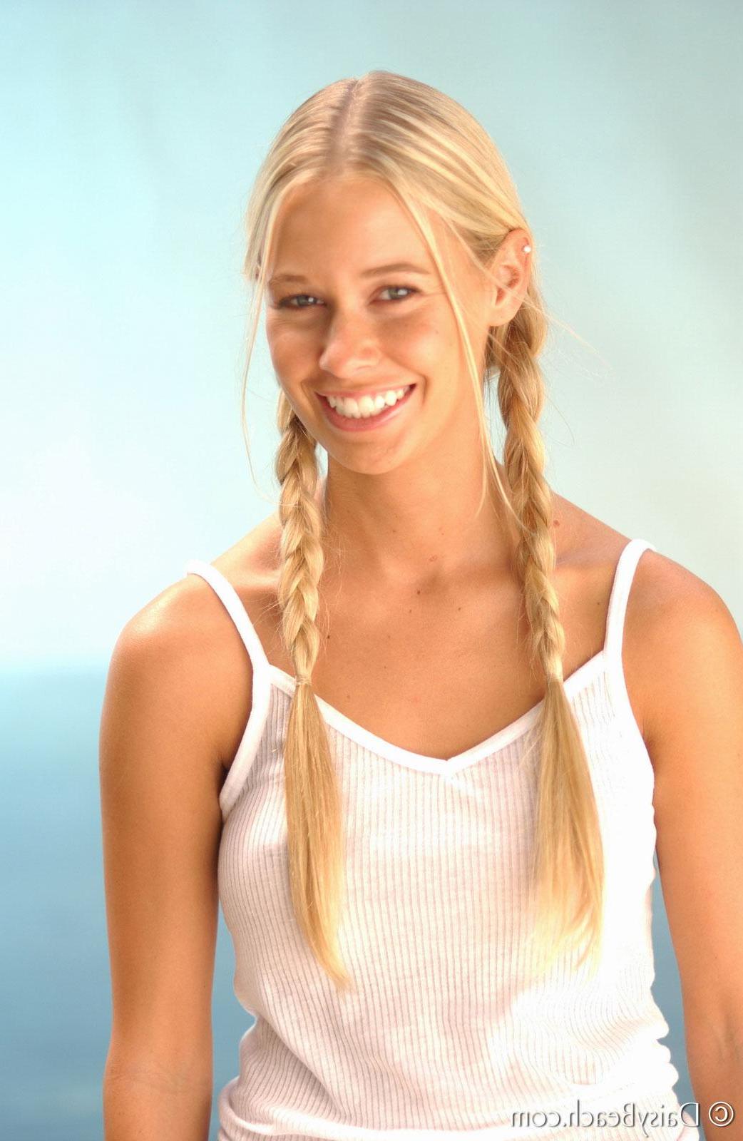 15P Blonde teen Sarah teases in her jeans and pigtails