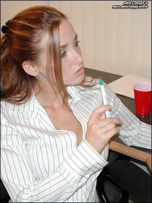 20P Pictures of Taylor Little giving you a tease in your office
