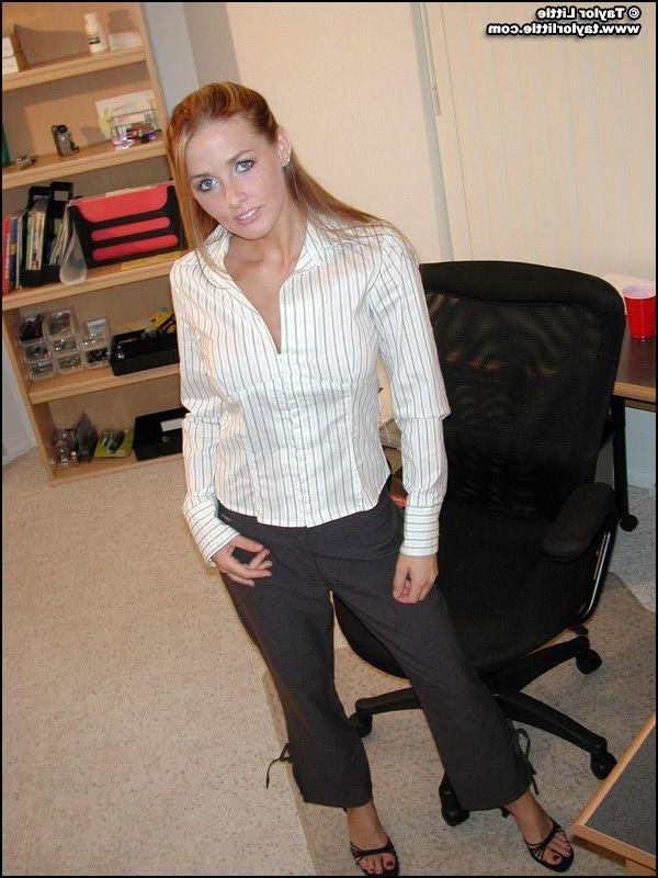 20P Pictures of Taylor Little giving you a tease in your office