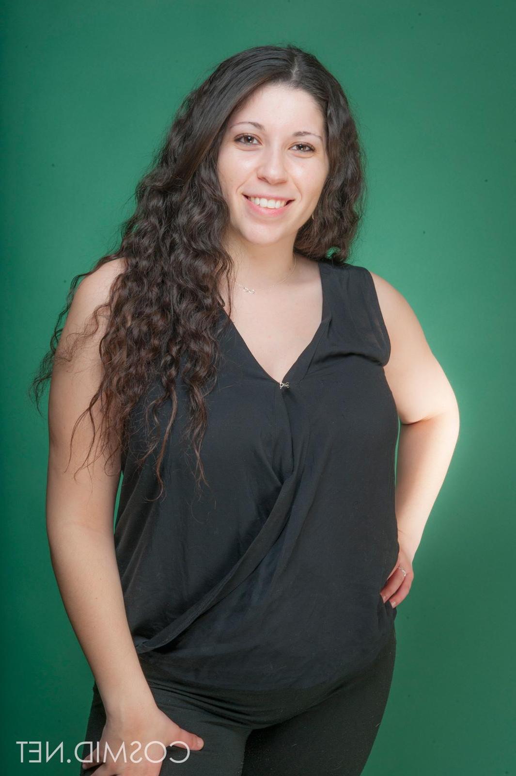 16P Curvy brunette Margaret Abello shows off her large round boobs