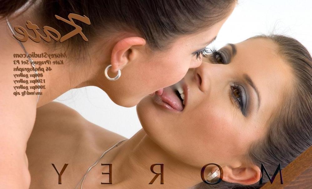 10P Brunette model Kate makes out with herself in the mirror